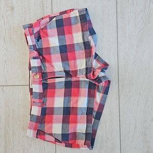 Pink and Navy Checkered Abercrombie Shorts